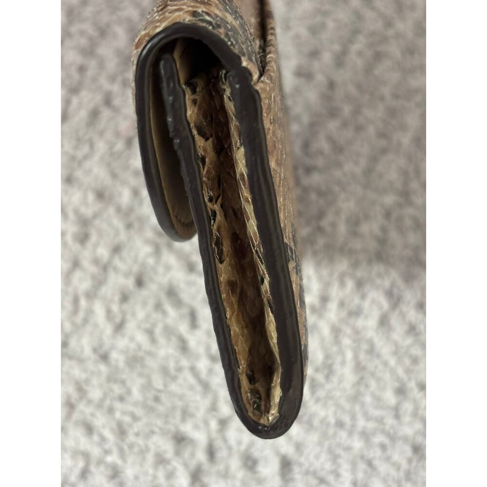 Coach Tan Leather Python Embossed Small Flap Wall… - image 3